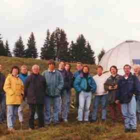 Gruppenfoto fast aller Starparty '96 Teilnehmer. Foto © 1996 Radek Chromik
